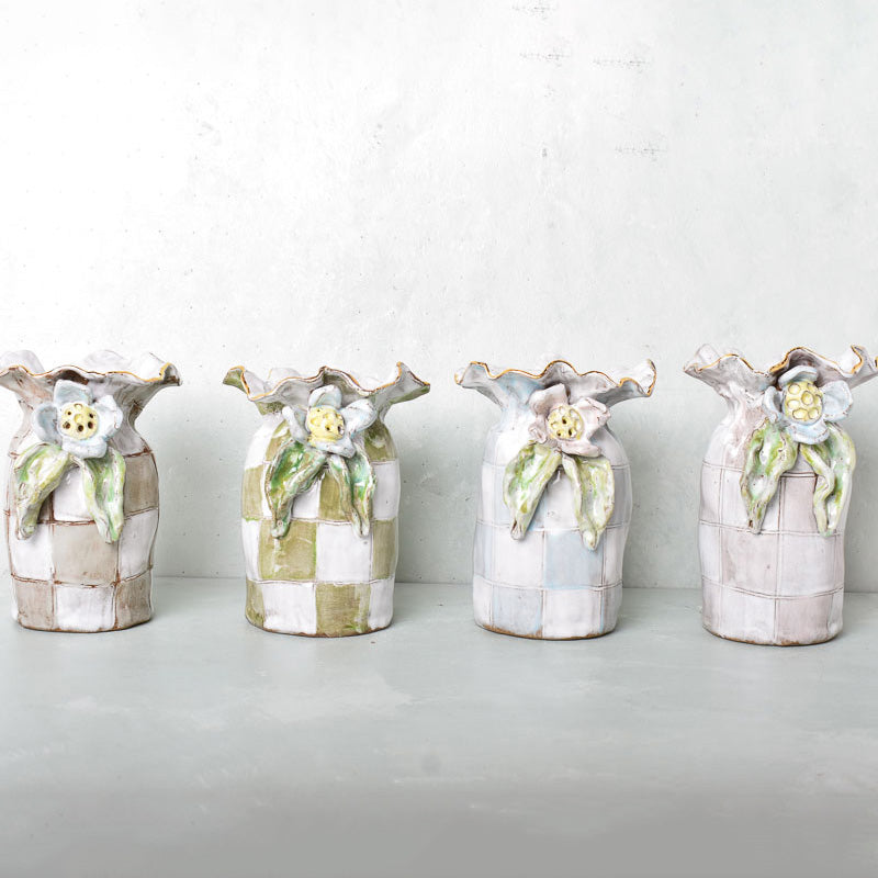 Dixie Pottery GOLD RIM SAK VASE NO 1