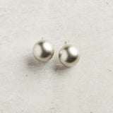 Virtue LARGE GLOBE STUD EARRINGS Matte Silver