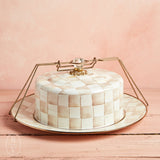 MacKenzie-Childs CAKE CARRIER Mocha Check