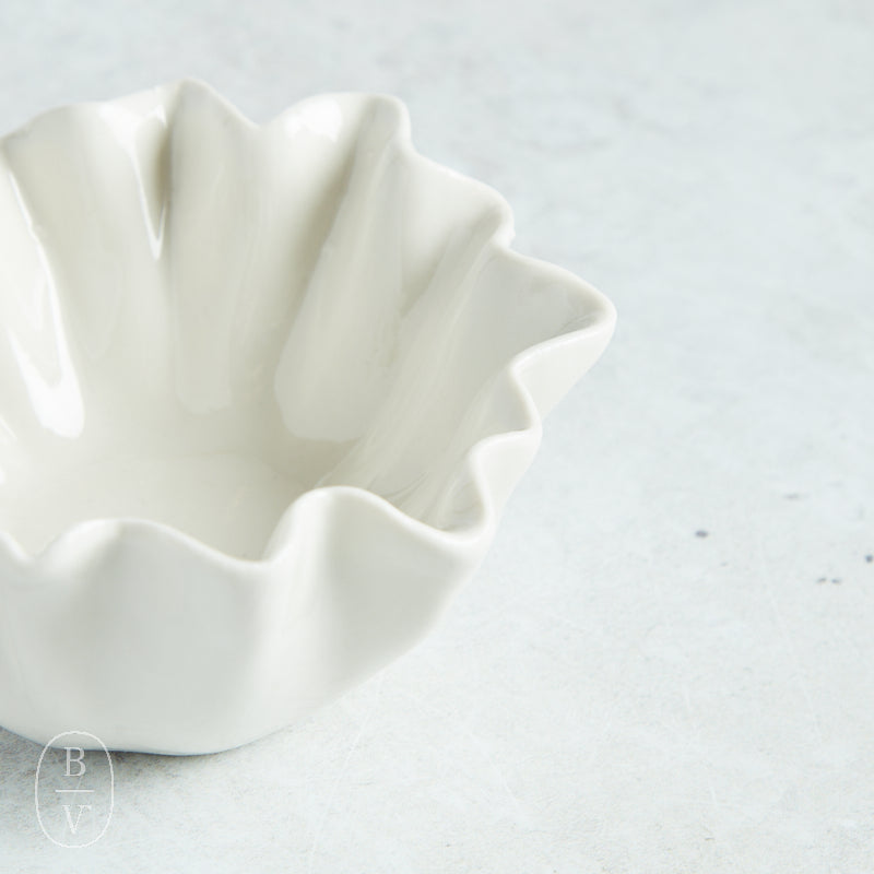 Creative Co-op STONEWARE FLUTED BOWL White 4.75