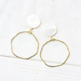 Virtue ROUND SHELL POST BRANCH HOOP EARRINGS