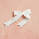 Creative Co-op VELVET CLIP ON BOW White