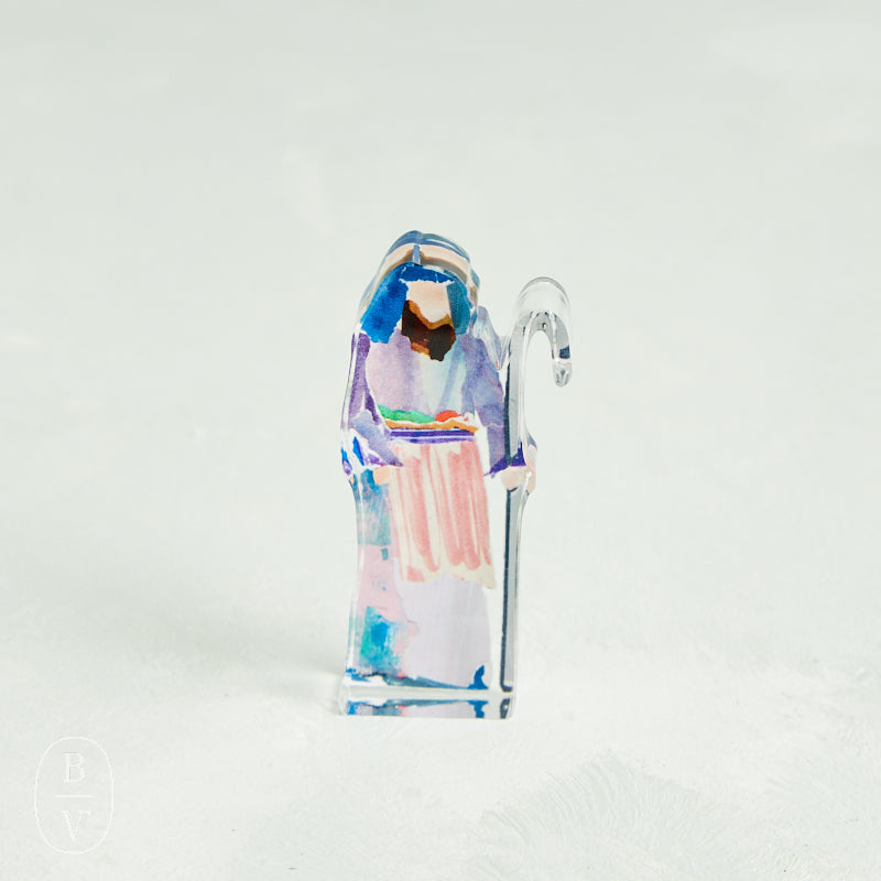Lauren Dunn ACRYLIC NATIVITY SHEPHERD 2 Purple Bitty