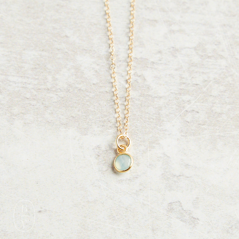 Darby Drake Jewelry and Design GEMSTONE NECKLACE - NCCGM530 Aqua Chalcedony
