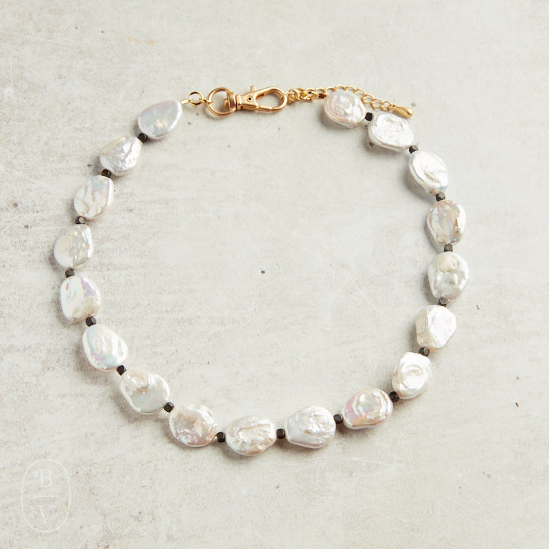 Virtue COIN PEARL NECKLACE White Black