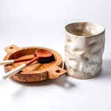 Creative Co-op HAND CARVED MANGO WOOD HANDLE BOWL