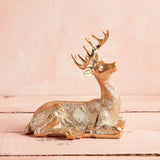 Raz Imports GOLD RESIN DEER Sitting