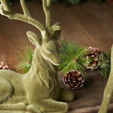 Raz Imports GREEN FLOCKED DEER