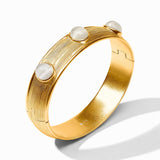 Julie Vos COBBLESTONE STONE HINGE BANGLE Gold Ivory Cats Eye