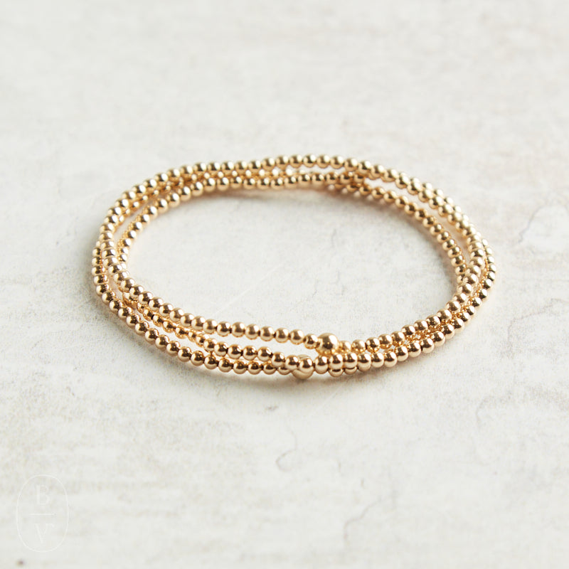 eNewton Design CLASSIC BEAD BRACELET Gold 2.5mm