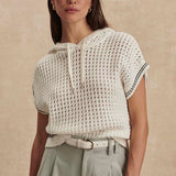Varley VITTORIA KNIT HOODIE Snow White