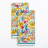 Pomegranate GARDEN TEA TOWEL SET OF 2 Teal