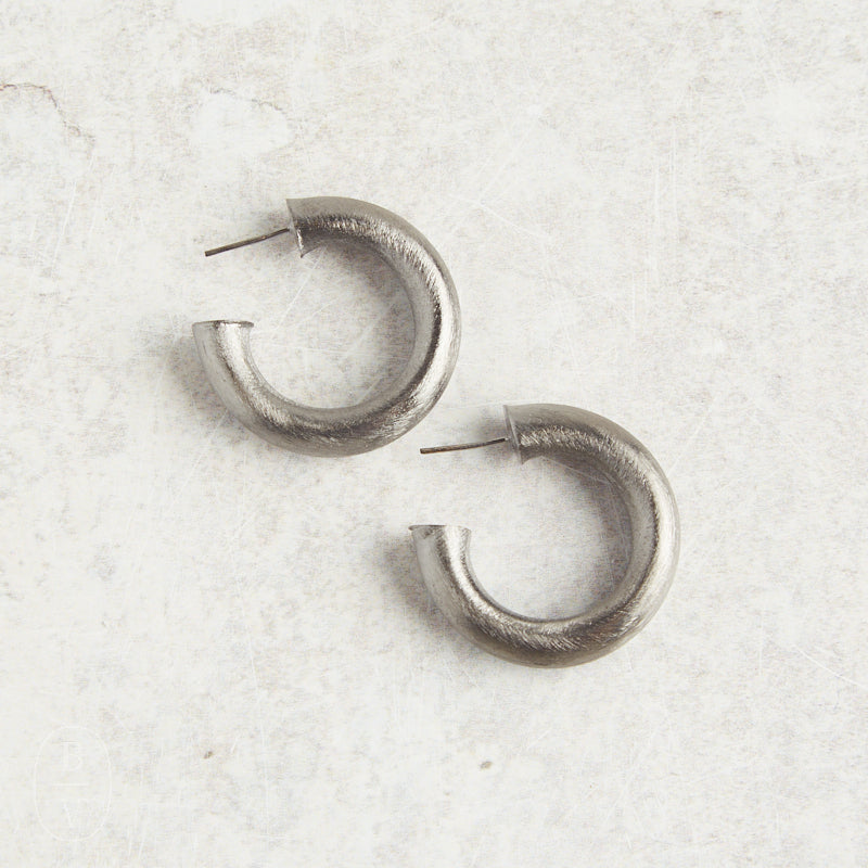 Sheila Fajl CHANTAL HOOPS Gun Metal 1.25