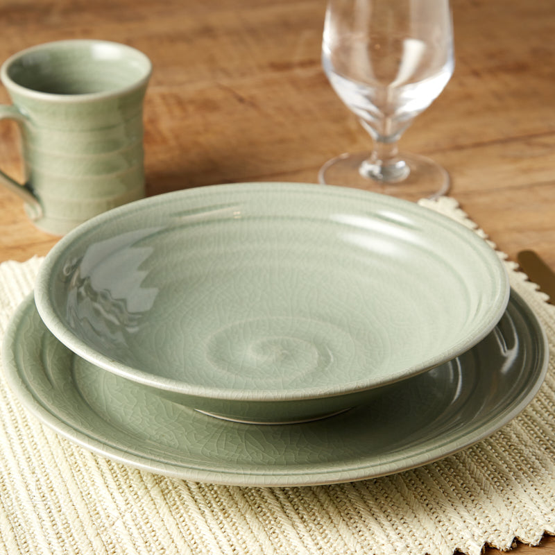 Simon Pearce BELMONT PASTA BOWL Crackle Celadon