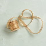Creative Co-op COTTON RIBBON METALLIC THREAD ON WOOD SPOOL Gold
