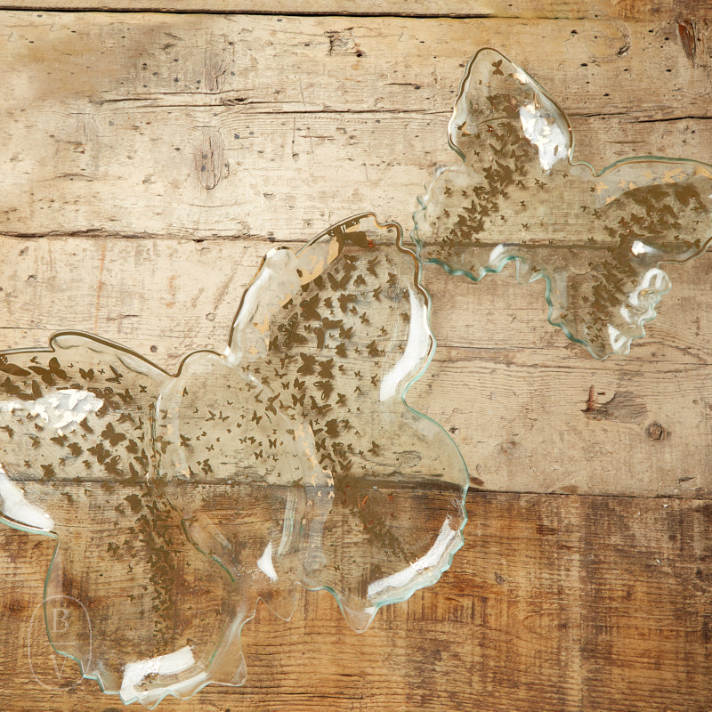 Annieglass BUTTERFLY CHIP AND DIP SERVER