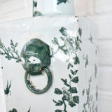 The Han House GREEN WHITE SQUARE TALL LAMP NO SHADE