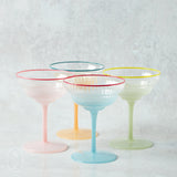 Creative Co-op OMBRE COLORED RIM COUPE GLASS