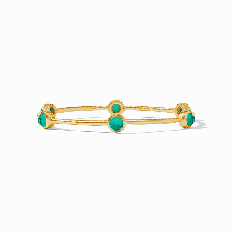Julie Vos MILANO LUXE BANGLE BRACELET Iridescent Emerald Green