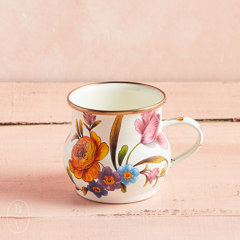 MacKenzie-Childs ENAMEL MUG White Flower Market