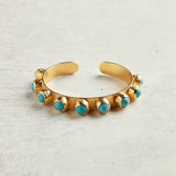 Virtue THE HAVEN LUXE GEMSTONE STUDDED CUFF BRACELET Turquoise