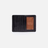 Hobo EURO SLIDE CARD CASE Black Polished Leather