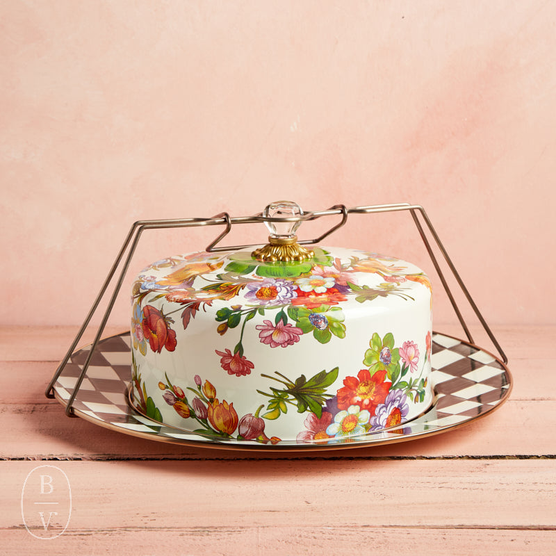 MacKenzie-Childs CAKE CARRIER White Flower Market
