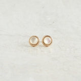 Virtue ABALONE PETITE ROPE TRIM STUD EARRINGS Circle Gold