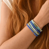 Golden Stella MULTI ROW STRETCH COLOR BRACELET Aqua
