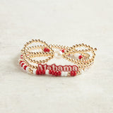 Beaded Blondes GAMEDAY BOW STACK OF 3 BRACELETS Alabama