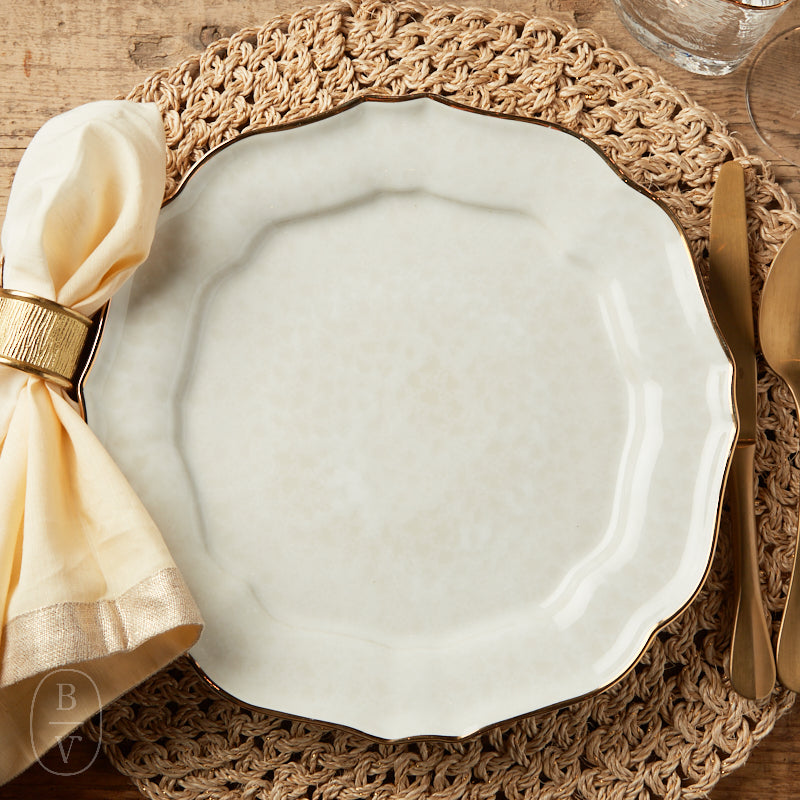Casafina by Costa Nova IMPRESSIONS DINNER PLATE White_Gold