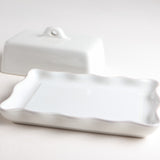 Casafina RUFFLED RECTANGLE BUTTER DISH WITH LID