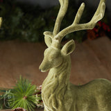Raz Imports GREEN FLOCKED DEER