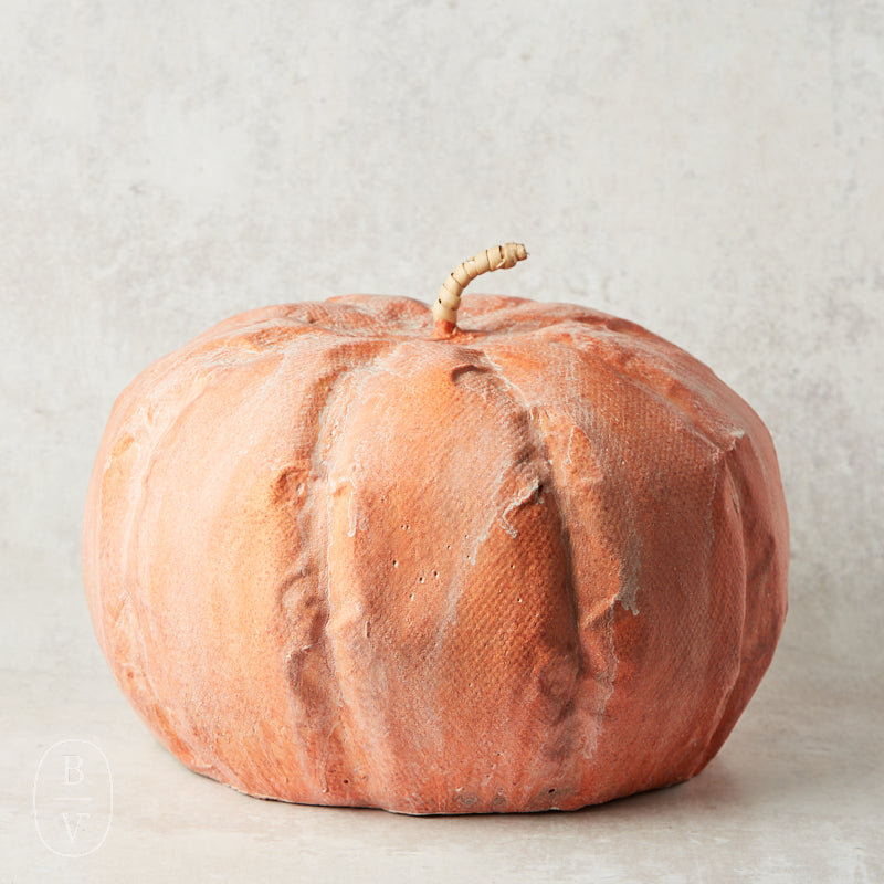 Creative Co-op METAL PAPER MACHE DISTRESSED PUMPKIN Orange 14