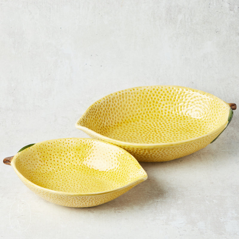 Creative Co-op LEMON SHAPED HANDPAINTED BOWL