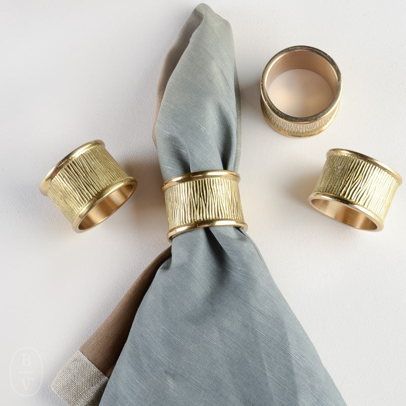 Blue Pheasant ELLERY GOLD NAPKIN RING BOXED SET OF 4