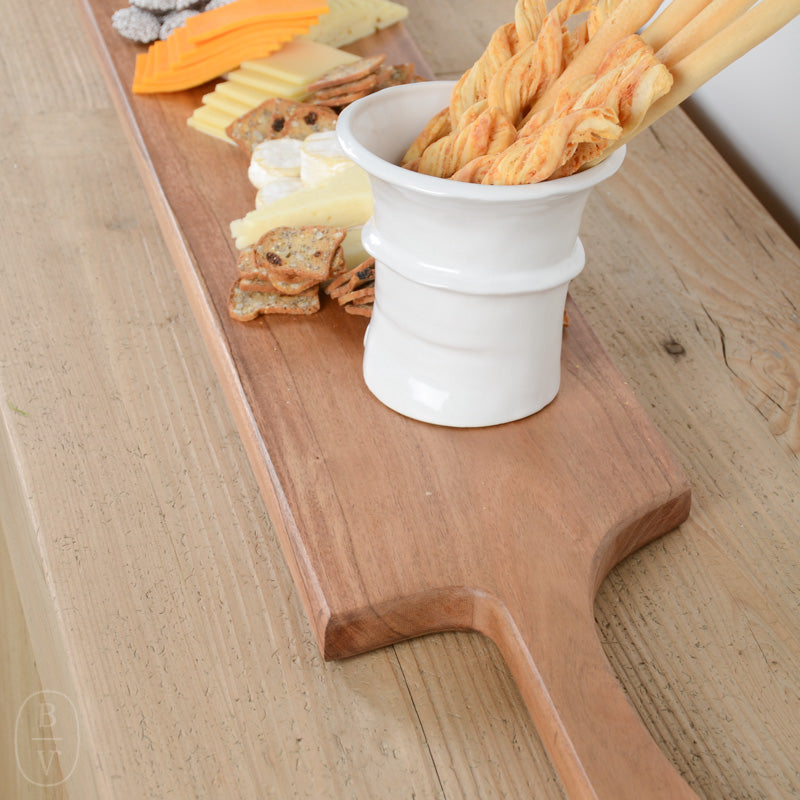 Creative Co-op ACACIA WOOD OVERSIZED ENTERTAINING BOARD WITH HANDLE