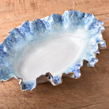 Dixie Pottery SEASIDE BOWL LARGE SERVER WITH GOLD LUSTER RIM 1
