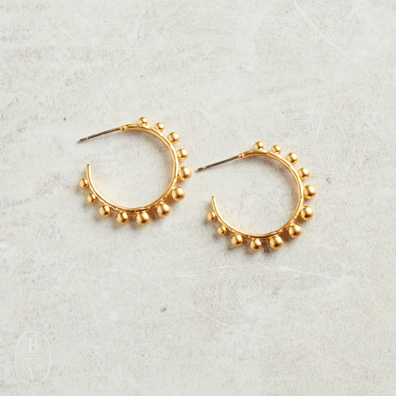 Virtue STUDDED HOOP EARRINGS Gold 25mm