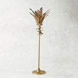 K and K Interiors METAL WHEAT TAPER CANDLEHOLDER Gold 22