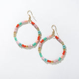 Ink and Alloy GLASS BEAD HOOP DANGLE EARRINGS