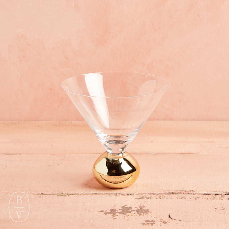 Creative Co-op MARTINI GLASS WITH BALL STEM Gold