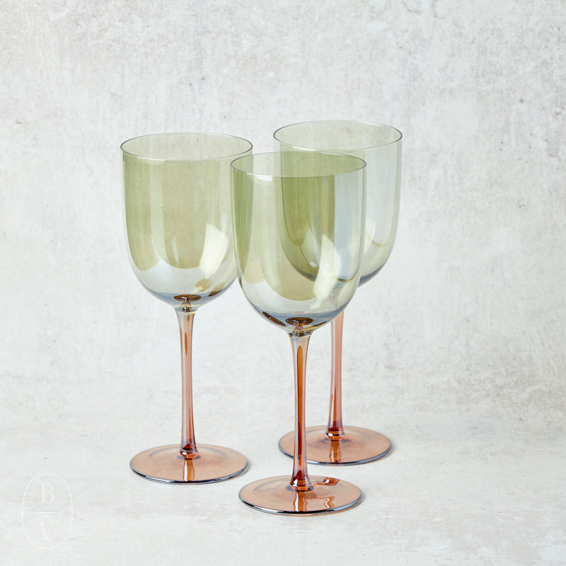 Bloomingville IRIDESCENT FINISH STEMMED WINE GLASS