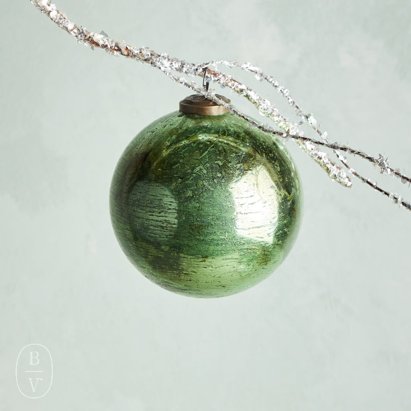 Raz Imports GREEN MARBLE FINISH BALL ORNAMENT 5