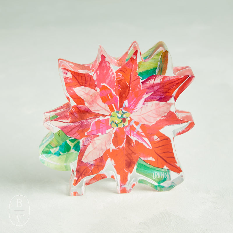 Lauren Dunn POINSETTIA ACRYLIC BLOOM BLOCK