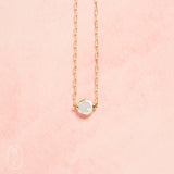 Virtue GOLD SMALL PAPERCLIP CHAIN PEARL BEZEL CONNECTOR NECKLACE Gold