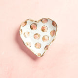 Etta B Pottery SWEET POLKA DOT HEART DISH Blush