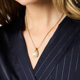 Julie Vos SAHARA SOLITAIRE NECKLACE Gold Iridescent Clear Crystal