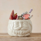 Creative Co-op STONEWARE SANTA PLANTER ICE BUCKET White