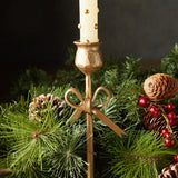 Creative Co-op IRON TAPER HOLDER WITH BOW